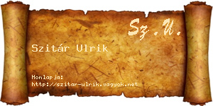 Szitár Ulrik névjegykártya